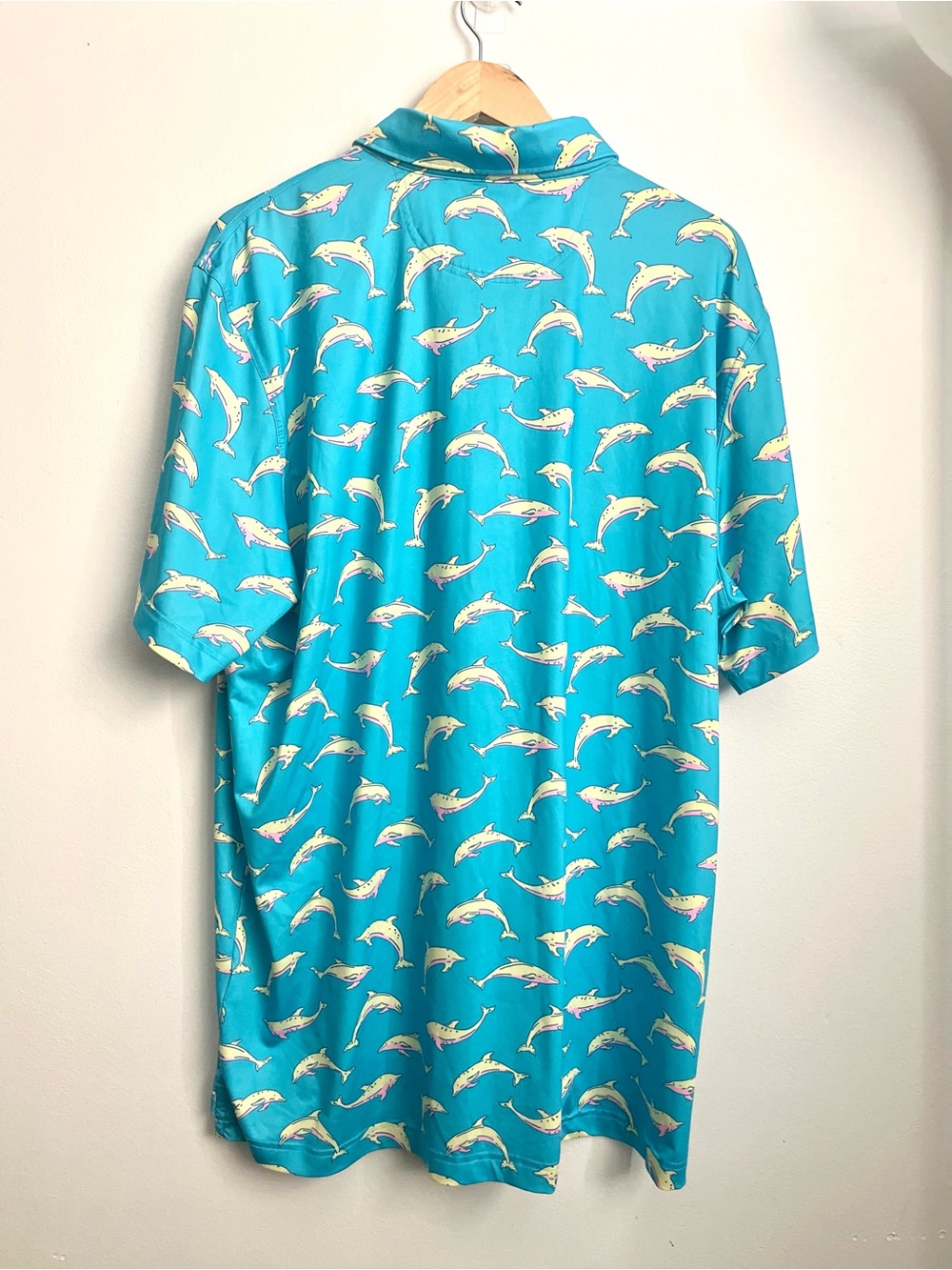 Chubbies The Flying Dolphins Performance Golf Polo Shirt Teal Blue Men XXL - Picture 3 of 9